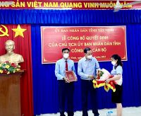 Lễ công bố Quyết định của Chủ tịch Ủy ban Nhân dân tỉnh Tây Ninh về công tác Cán bộ tại Công ty TNHH MTV Khai thác Thủy lợi Tây Ninh
