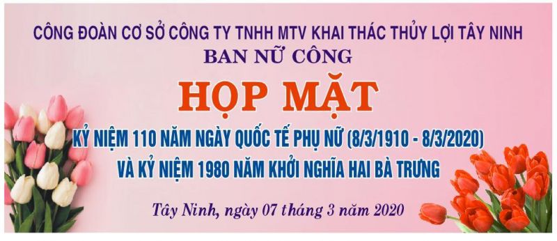 Tổ chức hoạt động kỷ niệm 110 năm ngày Quốc tế  Phụ nữ (8/3/1910 - 8/3/2020) và kỷ niệm 1980 năm khởi nghĩa Hai Bà Trưng